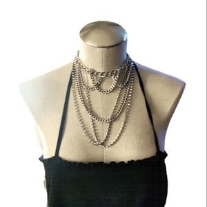 Statement silver necklace